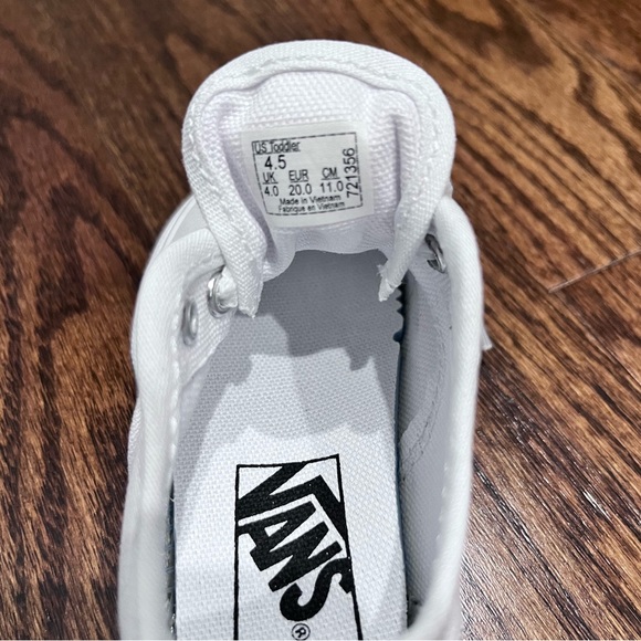 Vans baby white authentic sneakers - size toddler 4.5 - Picture 5 of 8